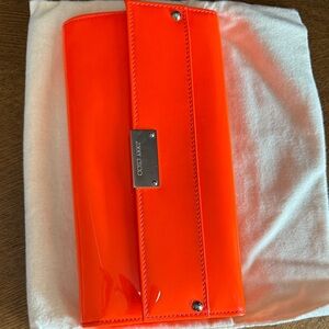 Jimmy Choo Bright Orange Patent Clutch